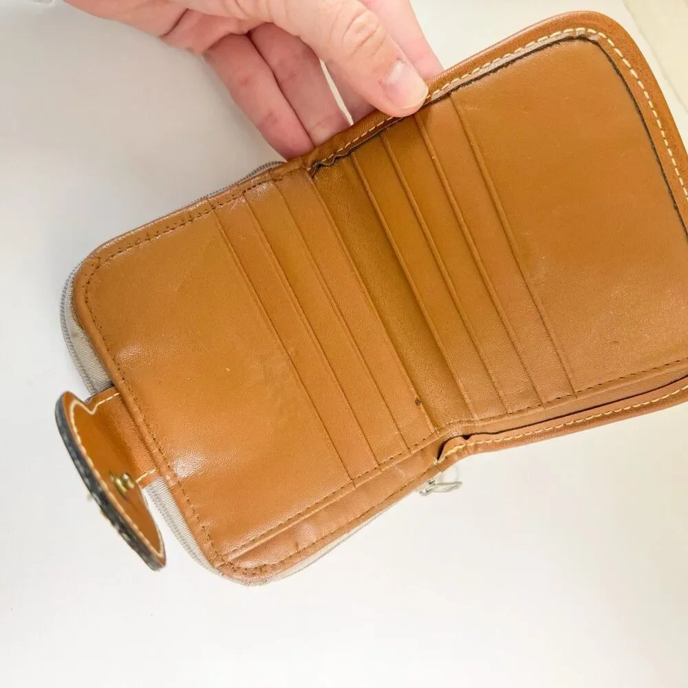 Bruno Lorelli Italy Brown And Ivory Leather‎ Wallet